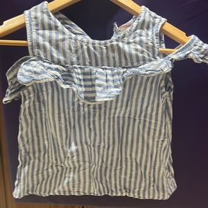 A blue blouse with white